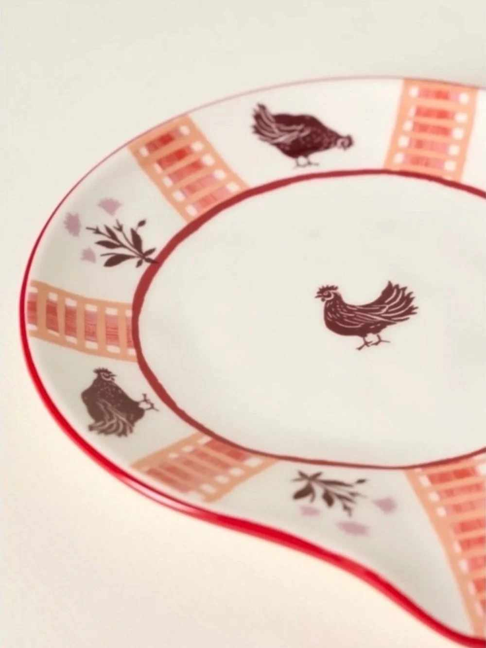 Anthropologie Millie Spoon Rest Chicken Orange Kitchen Decor, NIB